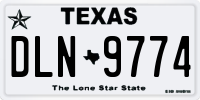 TX license plate DLN9774