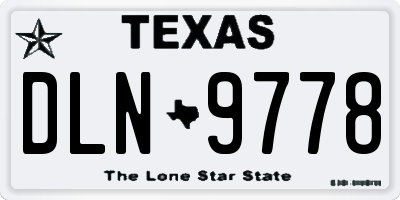 TX license plate DLN9778