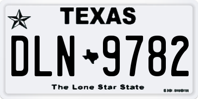 TX license plate DLN9782