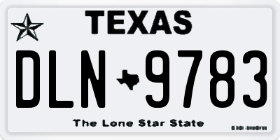 TX license plate DLN9783