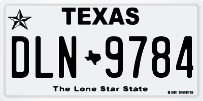 TX license plate DLN9784