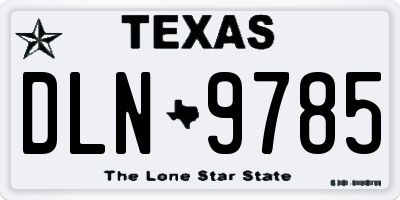 TX license plate DLN9785