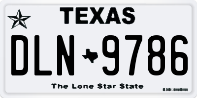 TX license plate DLN9786