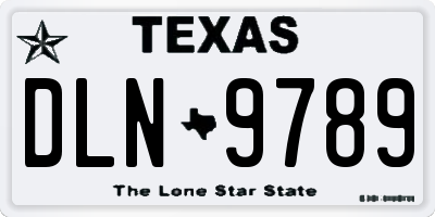 TX license plate DLN9789