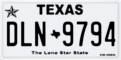 TX license plate DLN9794