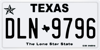 TX license plate DLN9796