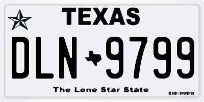TX license plate DLN9799