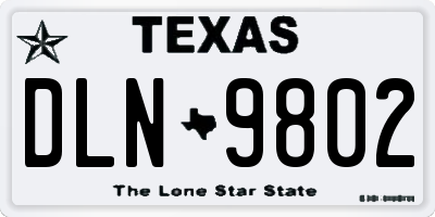 TX license plate DLN9802