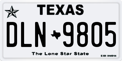TX license plate DLN9805
