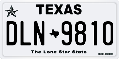 TX license plate DLN9810
