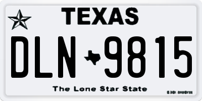 TX license plate DLN9815