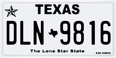 TX license plate DLN9816