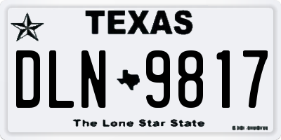 TX license plate DLN9817