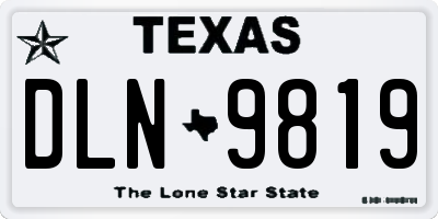 TX license plate DLN9819