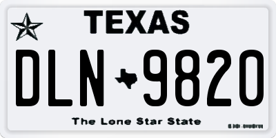 TX license plate DLN9820