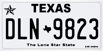 TX license plate DLN9823