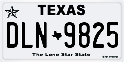 TX license plate DLN9825