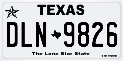 TX license plate DLN9826