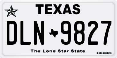 TX license plate DLN9827