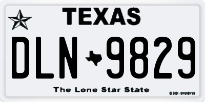 TX license plate DLN9829