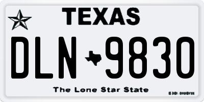 TX license plate DLN9830