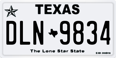 TX license plate DLN9834