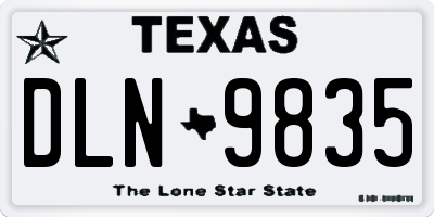 TX license plate DLN9835
