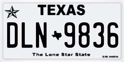 TX license plate DLN9836