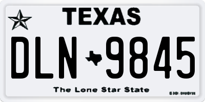 TX license plate DLN9845
