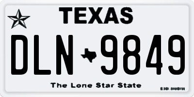 TX license plate DLN9849