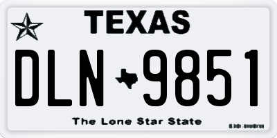 TX license plate DLN9851