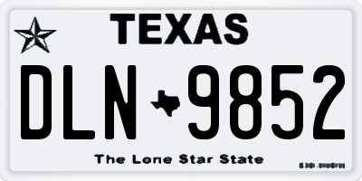 TX license plate DLN9852