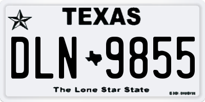 TX license plate DLN9855
