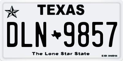 TX license plate DLN9857