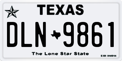TX license plate DLN9861