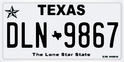 TX license plate DLN9867