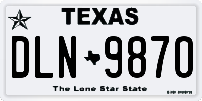 TX license plate DLN9870
