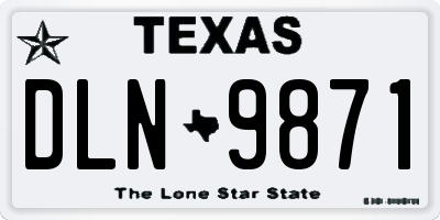 TX license plate DLN9871