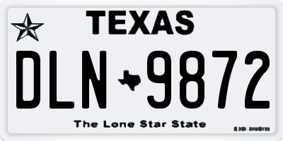TX license plate DLN9872