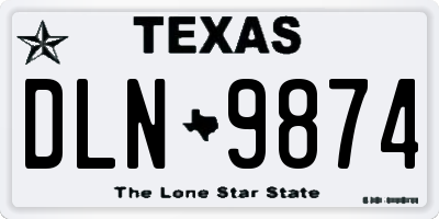 TX license plate DLN9874
