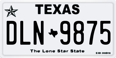 TX license plate DLN9875