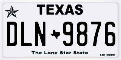 TX license plate DLN9876