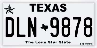 TX license plate DLN9878
