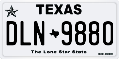 TX license plate DLN9880