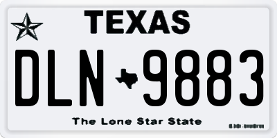 TX license plate DLN9883