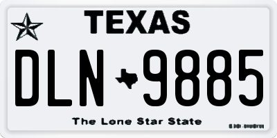 TX license plate DLN9885