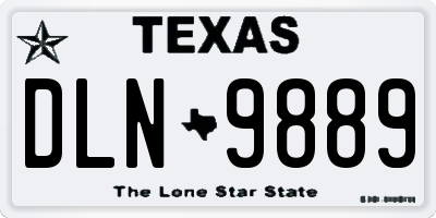 TX license plate DLN9889