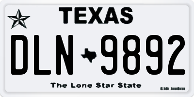 TX license plate DLN9892