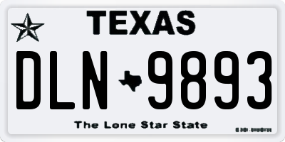 TX license plate DLN9893