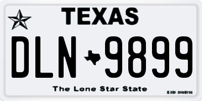 TX license plate DLN9899